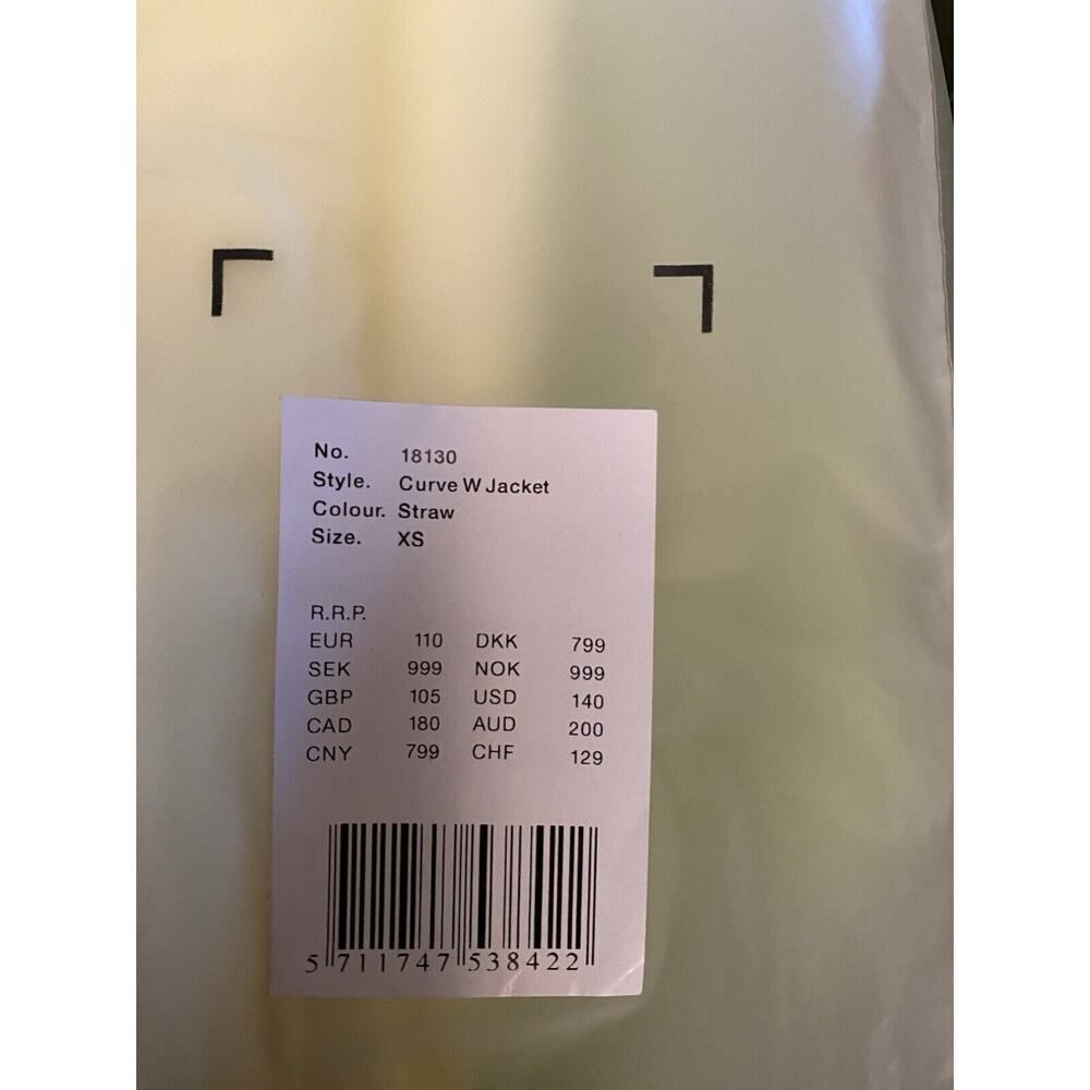 RAINS Curve Women's Waterproof Jacket Size XSmall Straw Yellow MSRP $140 NWT - Picture 5 of 5